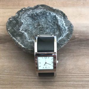 Cuff Bracelet Black and Silver Watch!!